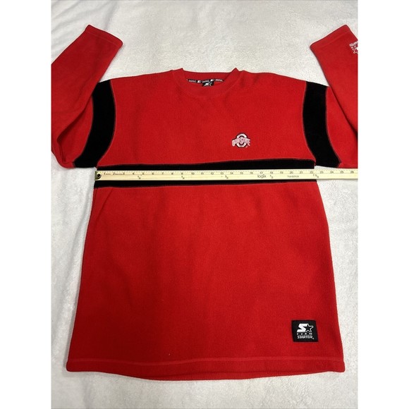 Vintage Starter OSU Ohio State Buckeyes Red Fleece Sweatshirt Men's Size Large - Picture 5 of 8